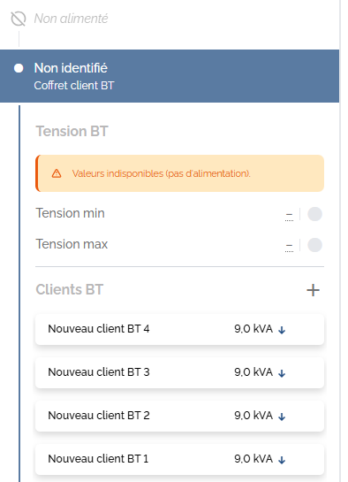 Coffret avec 4 clients, non alimenté