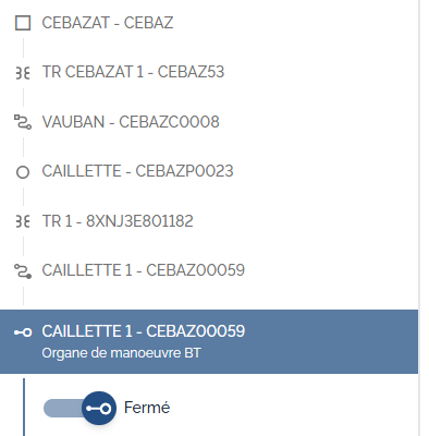 Fiche d'un interrupteur BT
