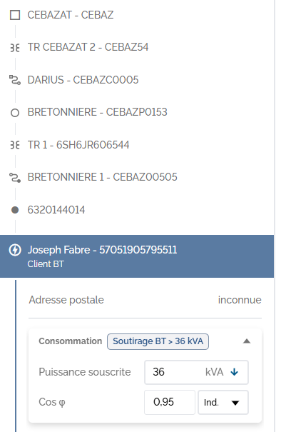Fiche d'un client BT